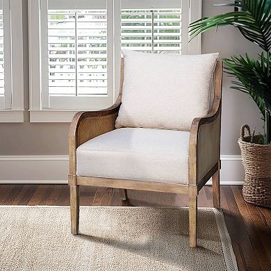 Martha Stewart Morgan Cane Accent Chair with Removable Back Cushion