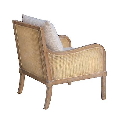 Martha Stewart Morgan Cane Accent Chair with Removable Back Cushion
