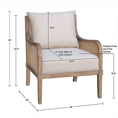 Martha Stewart Morgan Cane Accent Chair with Removable Back Cushion
