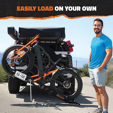 Mockins 500 lbs.Capacity 83"Lx6"W Dirt Bike Hitch Carrier with Tilting Loading Ramp