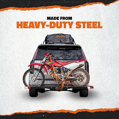 Mockins 73" Anti-Tilt Dirt Bike Carrier Hitch Mount with Loading Ramp, Straps and Stabilizer