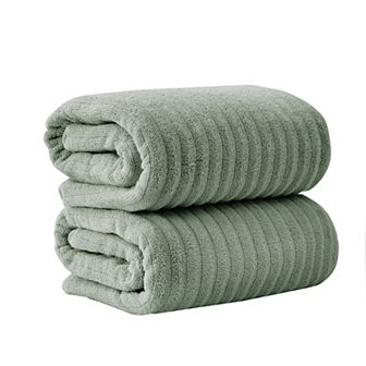 Madelinen® 2-Pack Premium Cotton Textured Bath Sheet Set