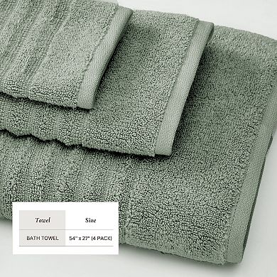 Madelinen® 4-Pack Premium Cotton Textured Bath Towel Set