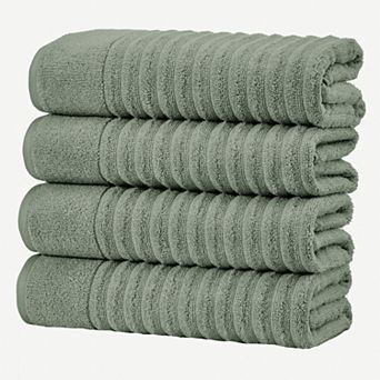 Madelinen® 4-Pack Premium Cotton Textured Bath Towel Set