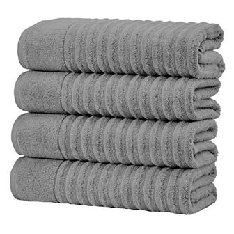 Madelinen® 4-Pack Premium Cotton Textured Bath Towel Set