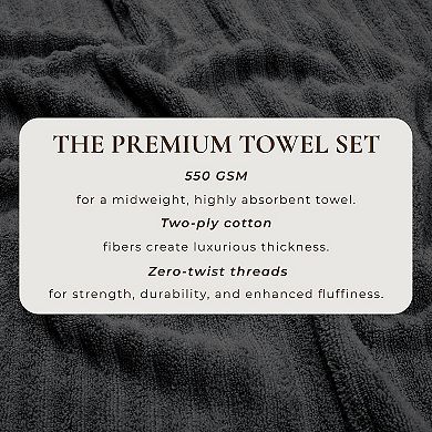 Madelinen® 6-Pack Premium Cotton Textured Hand Towel Set