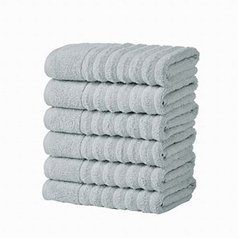 Madelinen® 6-Pack Premium Cotton Textured Hand Towel Set