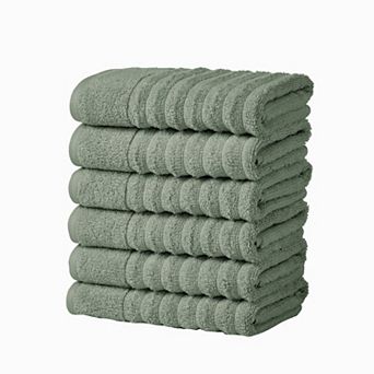 Madelinen® 6-Pack Premium Cotton Textured Hand Towel Set