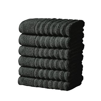 Madelinen® 6-Pack Premium Cotton Textured Hand Towel Set
