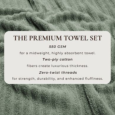 Madelinen® 6-Pack Premium Cotton Textured Towel Set