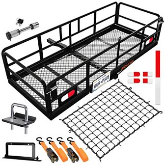 Mockins 60"x24"x14" High Rail Cargo Carrier Rack with 50"x36" Black Cargo Net