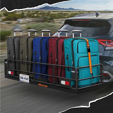 Mockins 60"x24"x14" High Rail Cargo Carrier Rack with 50"x36" Black Cargo Net
