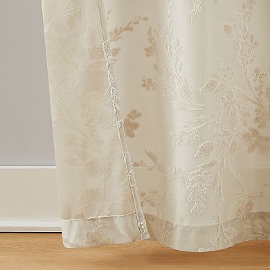 5th Avenue Lux Lark Burn Out Sheer 2 Window Curtain Panels