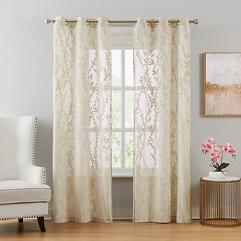5th Avenue Lux Shelton Burn Out 2 Window Curtain Panels