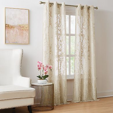 5th Avenue Lux Shelton Burn Out 2 Window Curtain Panels