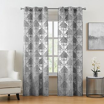 5th Avenue Lux Sophia Burn Out Sheer 2 Window Curtain Panels