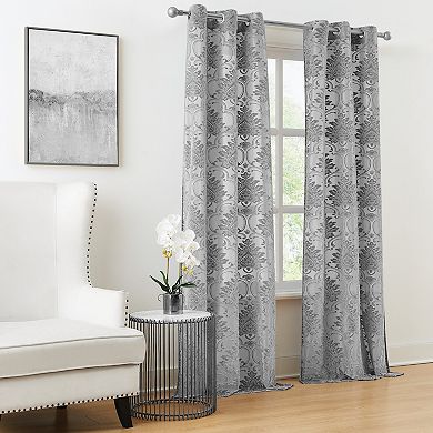 5th Avenue Lux Sophia Burn Out Sheer 2 Window Curtain Panels
