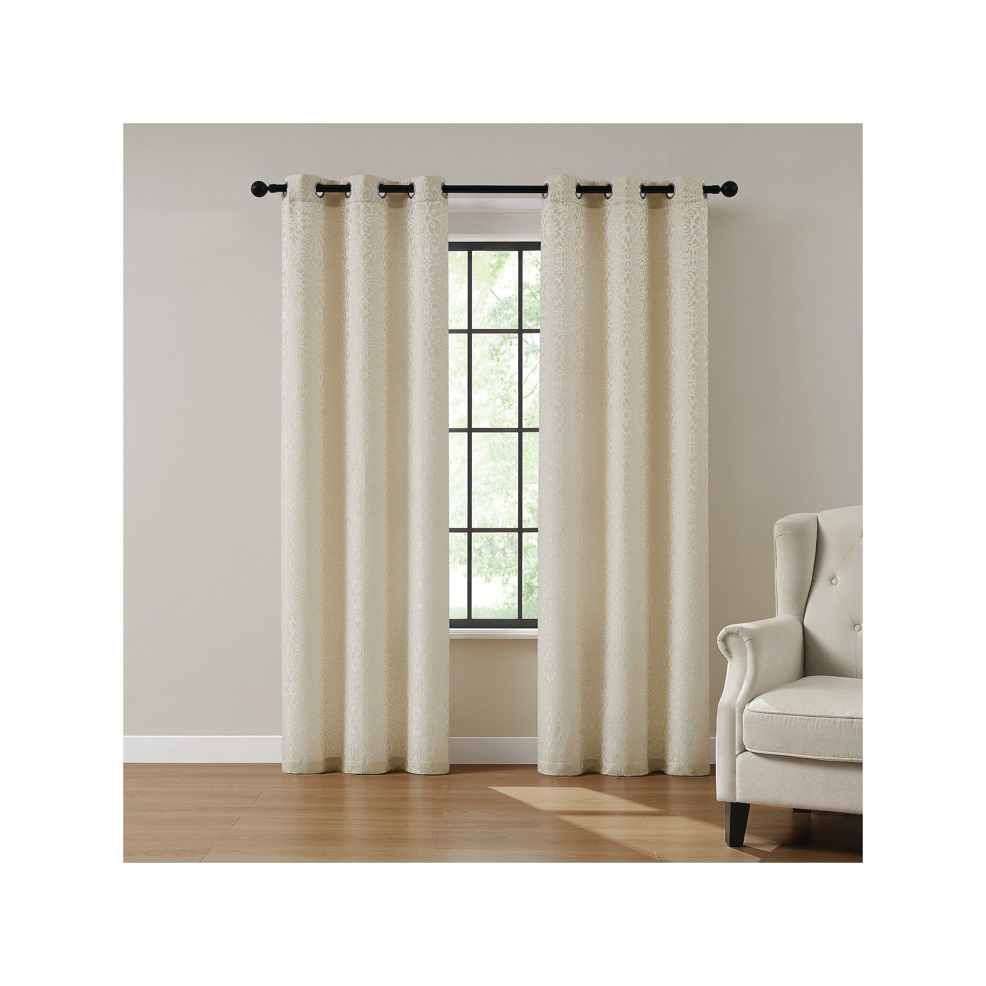 5th Avenue Lux Thalia Textured 2 Window Curtain Panels, Beige