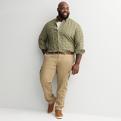 Big & Tall Sonoma Goods For Life® Long Sleeve Perfect Length Corduroy Button Down Shirt