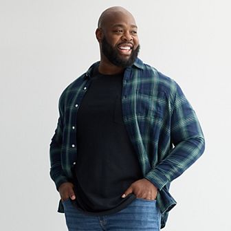 Big & Tall Sonoma Goods For Life® Double Weave Long Sleeve Shirt