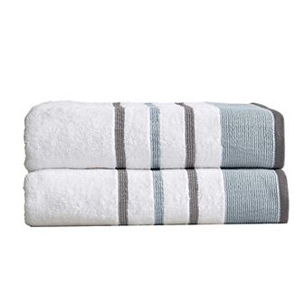 Madelinen® 2-Pack Cotton Striped Bath Sheet Set