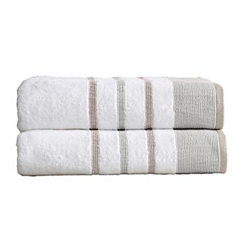 Madelinen® 2-Pack Cotton Striped Bath Sheet Set