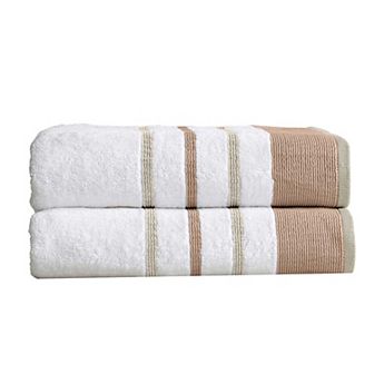 Madelinen�® 2-Pack Cotton Striped Bath Sheet Set