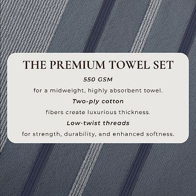 Madelinen® 6-Pack Cotton Striped Towel Set