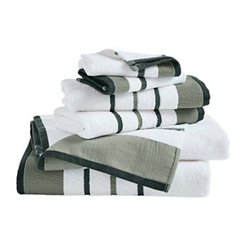 Madelinen® 6-Pack Cotton Striped Towel Set
