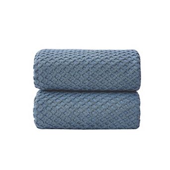 Madelinen® 2-Pack Cotton Quick Dry Textured Bath Sheet Set