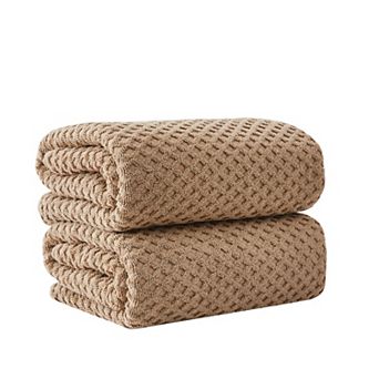 Madelinen® 2-Pack Cotton Quick Dry Textured Bath Sheet Set