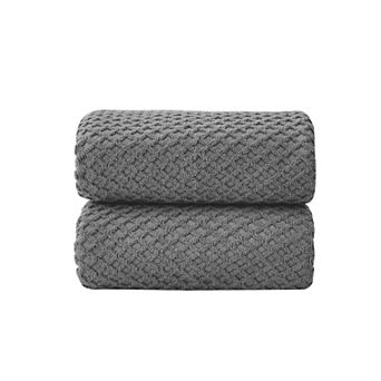 Madelinen® 2-Pack Cotton Quick Dry Textured Bath Sheet Set