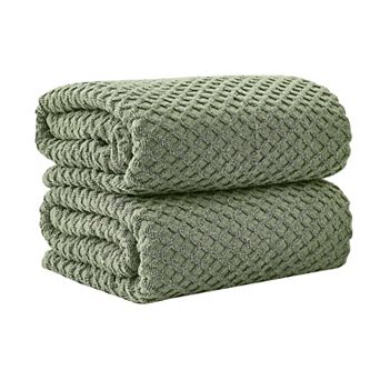 Madelinen® 2-Pack Cotton Quick Dry Textured Bath Sheet Set