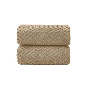 Madelinen® 2-Pack Cotton Quick Dry Textured Bath Sheet Set