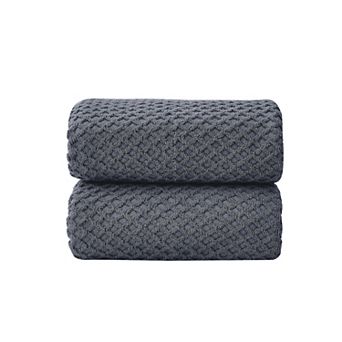 Madelinen® 2-Pack Cotton Quick Dry Textured Bath Sheet Set
