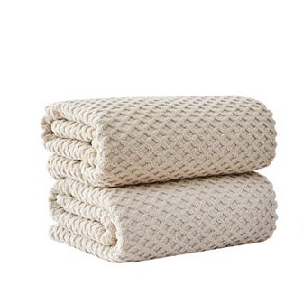 Madelinen® 2-Pack Cotton Quick Dry Textured Bath Sheet Set