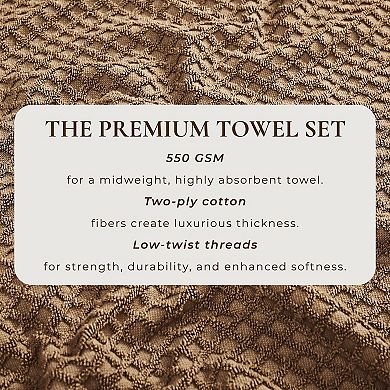 Madelinen® 4-Pack Cotton Quick Dry Textured Bath Towel Set