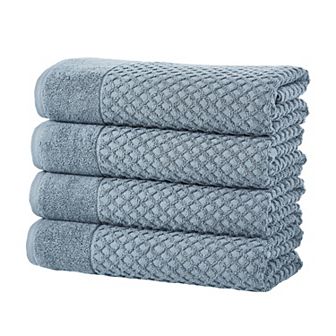 Madelinen® 4-Pack Cotton Quick Dry Textured Bath Towel Set