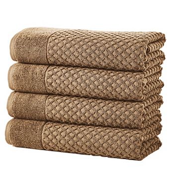 Madelinen® 4-Pack Cotton Quick Dry Textured Bath Towel Set