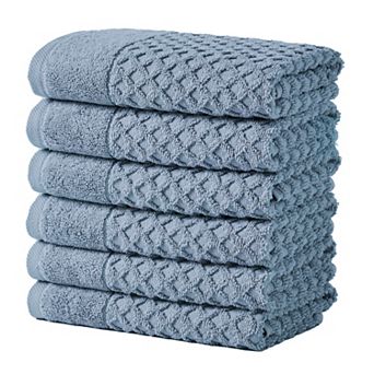 Madelinen® 6-Pack Cotton Quick Dry Textured Hand Towel Set