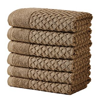 Madelinen® 6-Pack Cotton Quick Dry Textured Hand Towel Set
