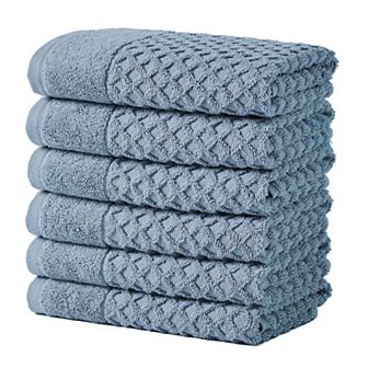 Madelinen® 6-Pack Cotton Quick Dry Textured Washcloth Set