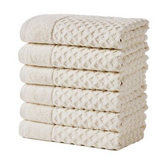 Madelinen® 6-Pack Cotton Quick Dry Textured Washcloth Set