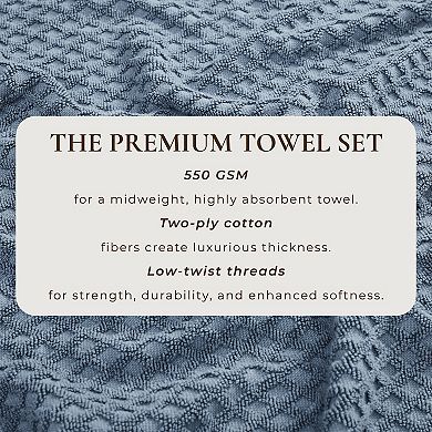 Madelinen® 6-Pack Cotton Quick Dry Textured Towel Set