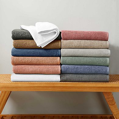 Madelinen® 2-Pack Cotton Texture Bath Sheet Set