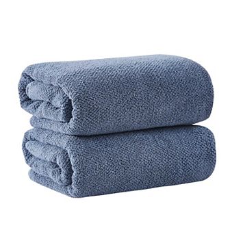 Madelinen® 2-Pack Cotton Texture Bath Sheet Set