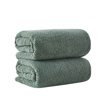 Madelinen® 2-Pack Cotton Texture Bath Sheet Set