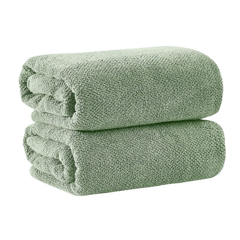 Madelinen® 2-Pack Cotton Texture Bath Sheet Set (Dark Grey)