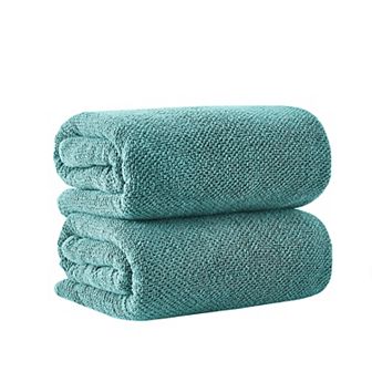 Madelinen® 2-Pack Cotton Texture Bath Sheet Set