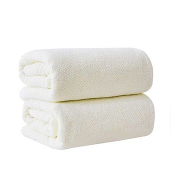 Madelinen® 2-Pack Cotton Texture Bath Sheet Set
